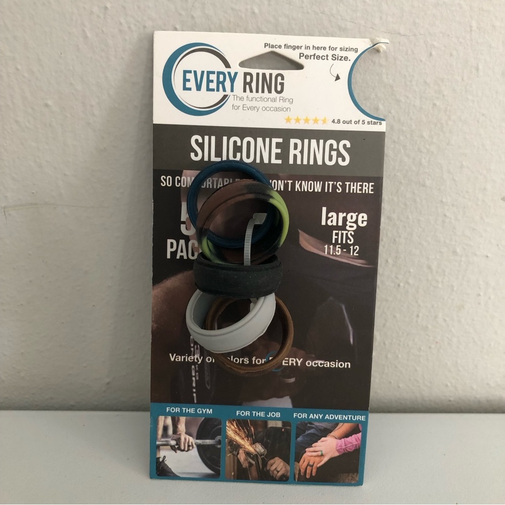 Every Ring jewelry 5 pack silicone ring variety set sz large NWT